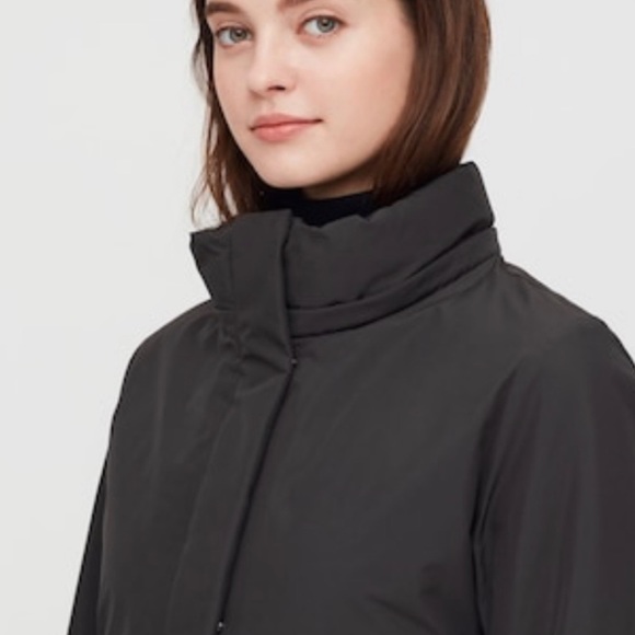 Uniqlo Women’s Hybrid Down Ultrawarm Long Coat Small black grey - Picture 5 of 16